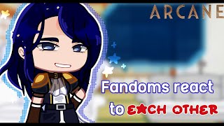 Fandoms react to each other  18  Caitlyn Kiramman  credits on the descripton  arcane  🍉 [upl. by Tien]