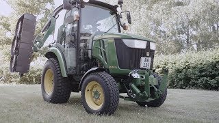 Hedge Trimming Equipment for John Deere 3045R Compact Tractor  GreenTec RC 132 [upl. by Aryan377]