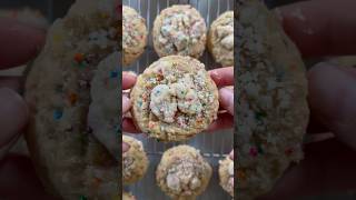 Confetti Funfetti Birthday Cake Cookies with Crumble Topping and Edible Glitter  Happy Bake Day [upl. by Leeanne]