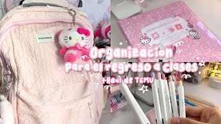 🎀Organización para el regreso a clases 2023 Haul de TEMU carpeta lapicera y mochila☁️🌷✨ [upl. by Wieren]