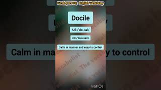 Docile Pronunciation And meaning Kerala psc PYQ [upl. by Ailev]