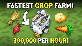 Minecraft BEST Crop Farm Tutorial  Fastest  300000 PH [upl. by Aliuqat]