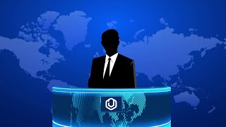 Code AE262  3D News Studio Background With Desk  loop globe animation  Virtual News studio free [upl. by Sacha]