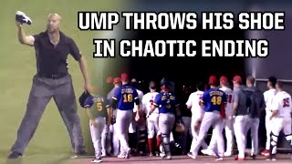 Both teams chase umpire off the field a breakdown [upl. by Severen]