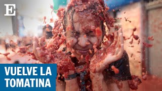 Tomatina 2022 130 toneladas de fruto en la esperada fiesta de Buñol  EL PAÍS [upl. by Ruben137]