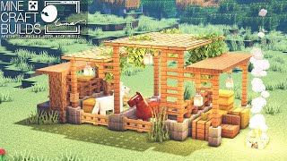 🔨 Minecraft 🐴 How to Build a Horse Stable Easy amp Cute House Tutorial 🏡 [upl. by Ymmik]