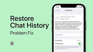 Unable To Restore WhatsApp Chat History on iPhone Fix [upl. by Yasdnil]