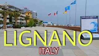 Lignano Sabbiadoro beach Italy  Autumn 4K UHD [upl. by Arette]