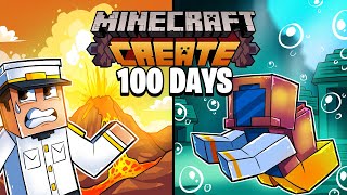 I Survived 100 Days on a SINKING VOLCANIC ISLAND with Create Mod in Hardcode Minecraft [upl. by Eenobe]