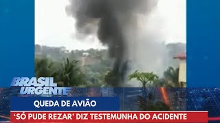 Moradora de condomínio onde avião caiu fala de acidente Só pude rezar [upl. by Annaicul186]