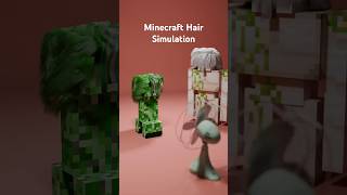 Creeper Hair Simulation 👩‍🦳 minecraft blender3d 3danimation [upl. by Retsev]