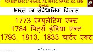 Bharat ka samvaidhanik vikas 1773 regulating1784 pits india act 18131833 1853 charter act [upl. by Eyks]