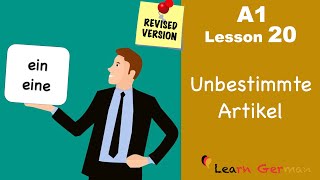 Revised  A1  Lesson 20  Indefinite Articles in German  Unbestimmte Artikel  Learn German [upl. by Inavoj664]