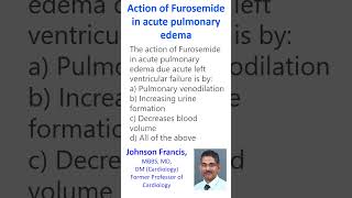 Action of Furosemide in acute pulmonary edema [upl. by Cynara]