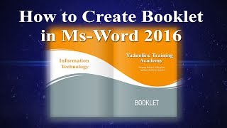 Creating Professional Booklet in ms word  How to Create Booklet in Microsoft word [upl. by Nlocnil527]