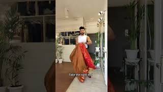 How to Wear Dhoti With Saree STYLE 3 shorts dhoti saree draping [upl. by Chappy65]