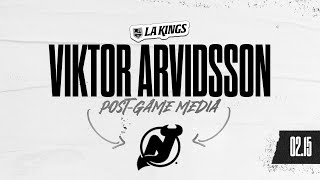 Forward Viktor Arvidsson  021524 LA Kings Win over New Jersey Devils  Postgame Media [upl. by Duomham]