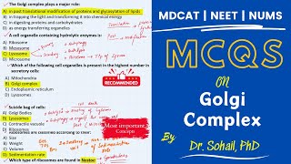 MDCAT MCQS on Golgi Bodies  UHS  NUMS  NEET  JSMU  ETEA  BUMHS [upl. by Norbert524]