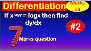 Inter 1st year maths 1B Differentiation 7 marks Question Explained [upl. by Daffodil]