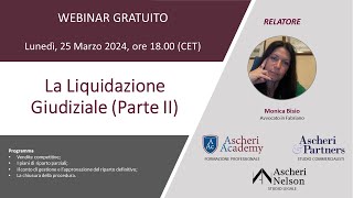 Webinar La liquidazione Giudiziale Parte II [upl. by Garbers]