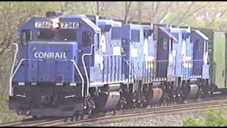 RailFuzz Railfan Video 123  Conrail freight trains in Berks County PA in the mid 1990s [upl. by Bald]