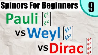 Spinors for Beginners 9 Pauli Spinors vs Weyl Spinors vs Dirac Spinors [upl. by Vokaay183]