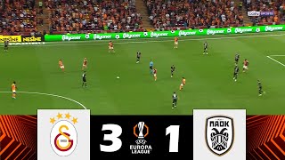 Galatasaray vs PAOK 31  UEFA Europa League 202425  Match Highlights [upl. by Nekial]