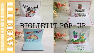 13  Come fare BIGLIETTI AUGURI POP UP  POPUP card tutorial  card making tutorial italiano [upl. by Kremer]