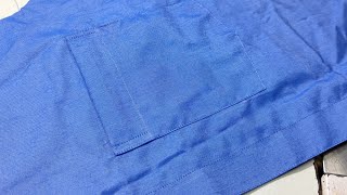 How to Cut and Sew a Shirt Pocket like a Pro🪡shirt pocket cutting and stitiching [upl. by Aloke]