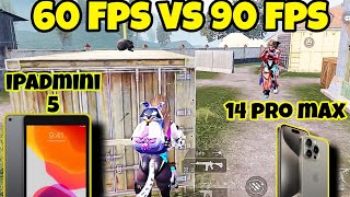 iPadmini 5 60Fps Vs iPhone 14 pro max 90 fps PUBG COMPARISON 🔥  TDM M416 ONLY WHO WILL WIN 🔥 [upl. by Enileda]