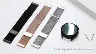 For Huawei gt3 strap Milanese 20mm 22mm metal stainless steel magnetic strap [upl. by Anelim665]