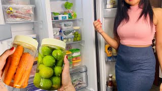 ෆ්‍රිජ් එකෙන් සල්ලි ඉතුරු කරමු 😮 Fridge organization ideas 😍 How To Store vegetables in Fridge [upl. by Silber]