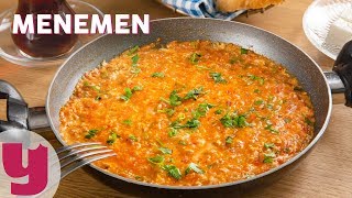 Menemen Tarifi  Kahvaltı Tarifleri  Yemekcom [upl. by Ellesig]