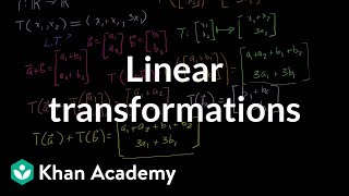 Linear transformations  Matrix transformations  Linear Algebra  Khan Academy [upl. by Mcallister14]