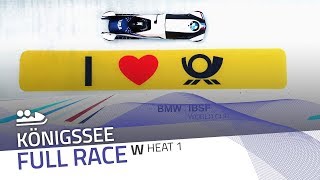 Königssee  BMW IBSF World Cup 20172018  Womens Bobsleigh Heat 1  IBSF Official [upl. by Nappie]