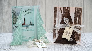 WeihnachtsTannenbaumkarte mit WOWEffekt  Anleitung  Tutorial  StampinUp® [upl. by Josefina]