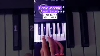 Eenie Meenie  Justin Bieber Easy Piano Tutorial viral shorts [upl. by Nuyh94]