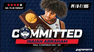 WATCH 4star PF Isaiah Abraham commits to UConn LIVE on 247Sports [upl. by Fugazy765]