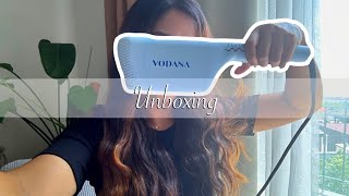 Unboxing  Vodana Triple Perm Hair Iron  트리플 플로우 물결 고데기 40mm 크리미블루물결펌 [upl. by Garibull]