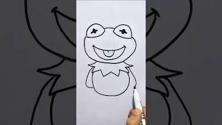 Kermit the frog 🐸  Cute frog drawing with step by step tutorial [upl. by Akihsan848]