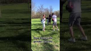 How boxers do gender reveals 😂🥊 boxing genderreveal genderrevealparty ufc mma viral memes [upl. by Ordnaxela722]