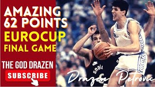 Drazen Petrovic 62 PTS VS SNAIDERO CASERTA EuroCup Final 1989 THE GOD DRAZEN [upl. by Colbye]