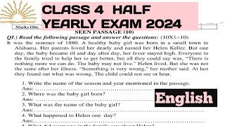 KV Class 4 Half Yearly Exam 2024 English for KVS Student [upl. by Reeba]