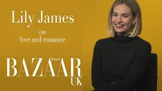 Lily James Talks Love Romance and Yesterday  Harpers Bazaar [upl. by Solorac]