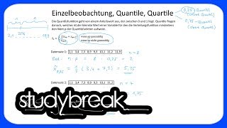 Einzelbeobachtung Quantile Quartile  Statistik [upl. by Engelbert]