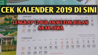 KALENDER LENGKAP WETONBULAN ARABJAWAHARI LIBUR NASIONALTAHUN 2019 MASEHI [upl. by Anaerol]