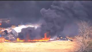 Oklahoma oil rig fire [upl. by Gaby]