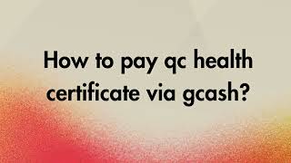 How to pay qc health certificate via gcash [upl. by Zephan]