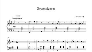 Greensleeves  Piano Sheet music Short [upl. by Feigin]