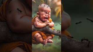 So cute little monk 10kview trending shorts ytshorts viralvideo funny monk LittleMonk10 [upl. by Queena]